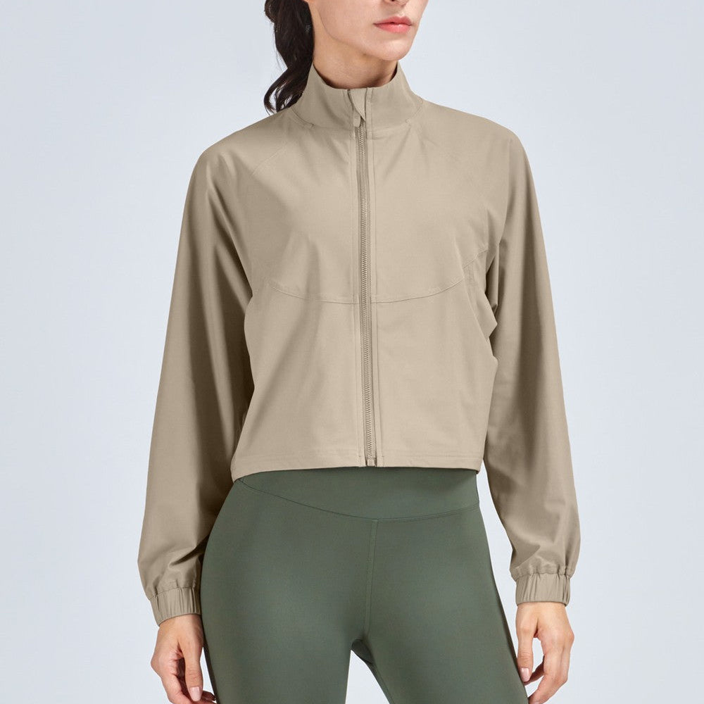 Full-Zip Cropped Track Jacket