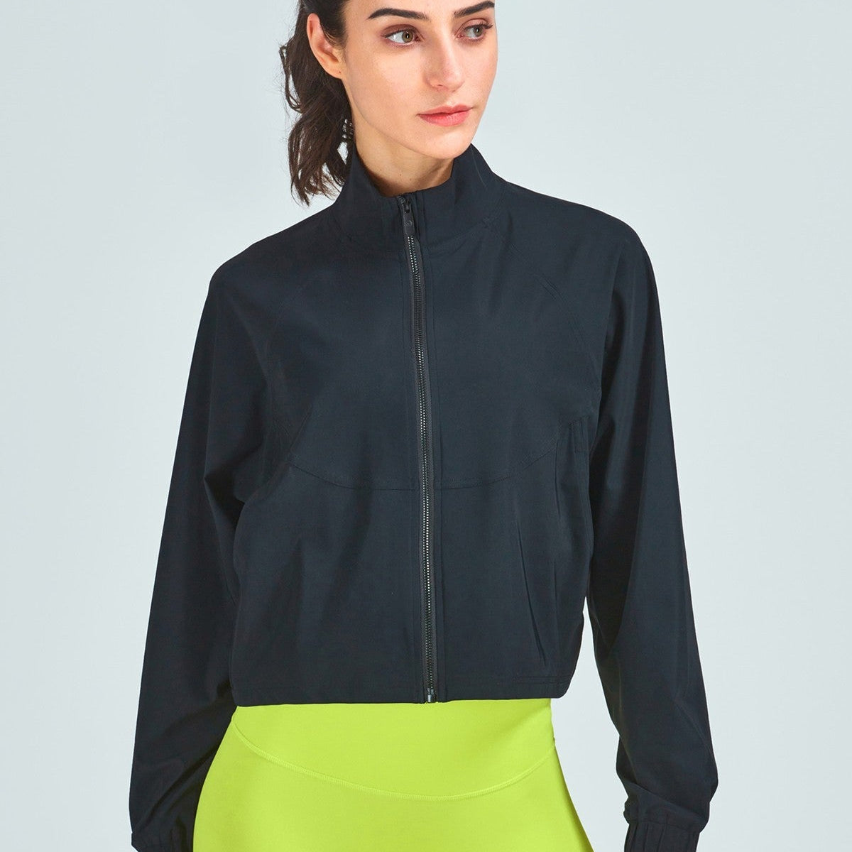 Full-Zip Cropped Track Jacket