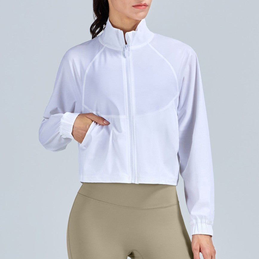 Full-Zip Cropped Track Jacket