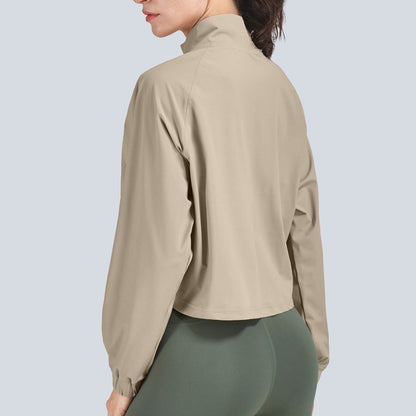 Full-Zip Cropped Track Jacket