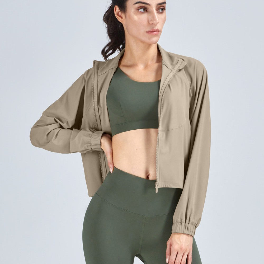 Full-Zip Cropped Track Jacket