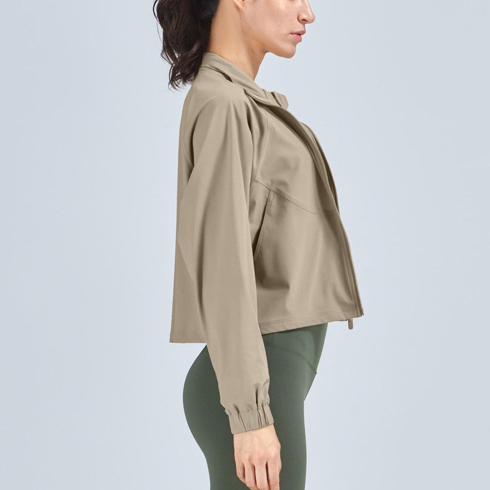 Full-Zip Cropped Track Jacket