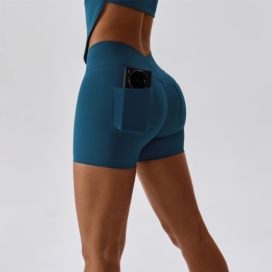 V-Waist Shorts with Pockets