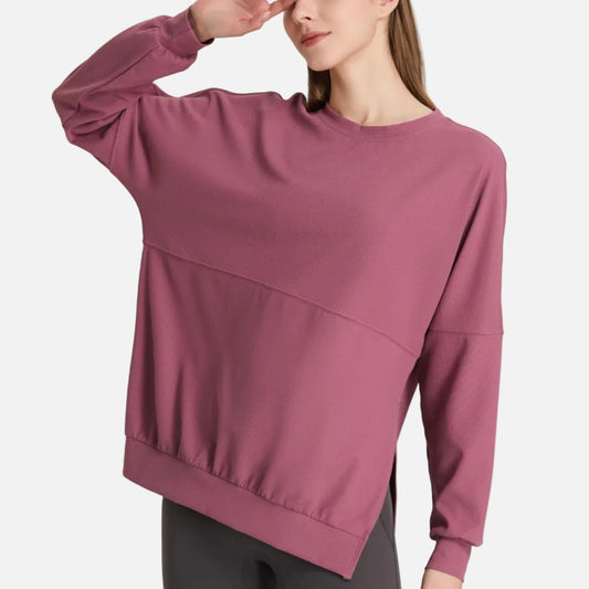 Waffle Knit Long Sleeve Sweatshirt