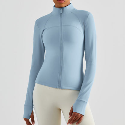 Fitted Zip-Front Fleece Track Jacket