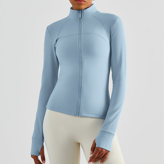 Fitted Zip-Front Fleece Track Jacket