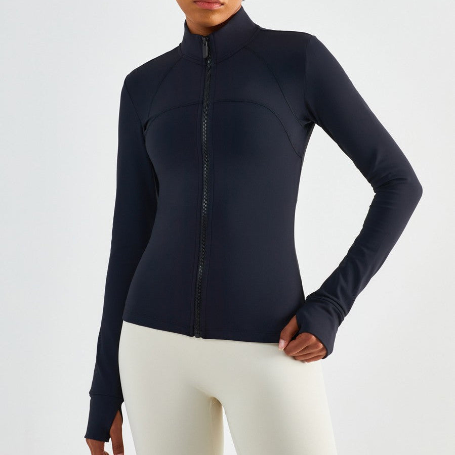 Fitted Zip-Front Fleece Track Jacket