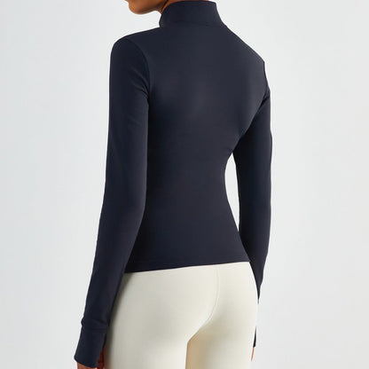 Fitted Zip-Front Fleece Track Jacket