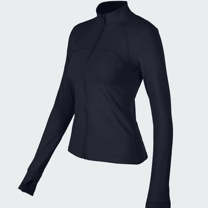 Fitted Zip-Front Fleece Track Jacket