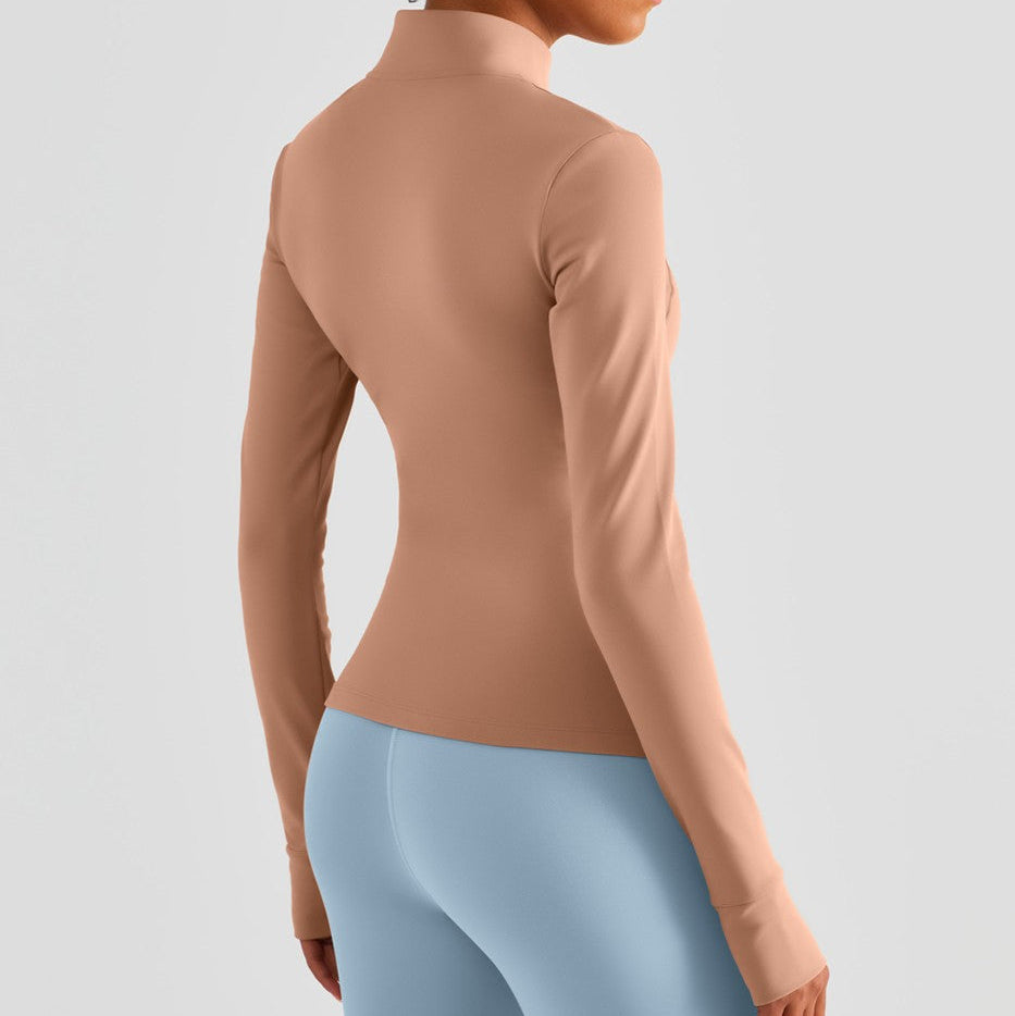 Fitted Zip-Front Fleece Track Jacket