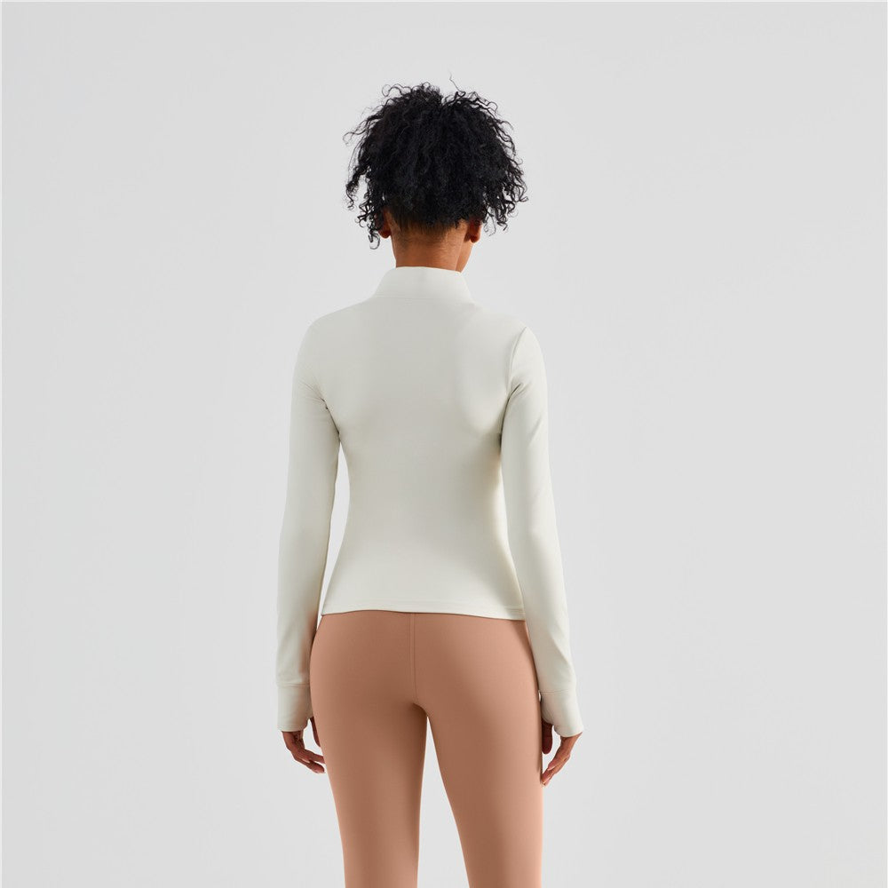 Fitted Zip-Front Fleece Track Jacket