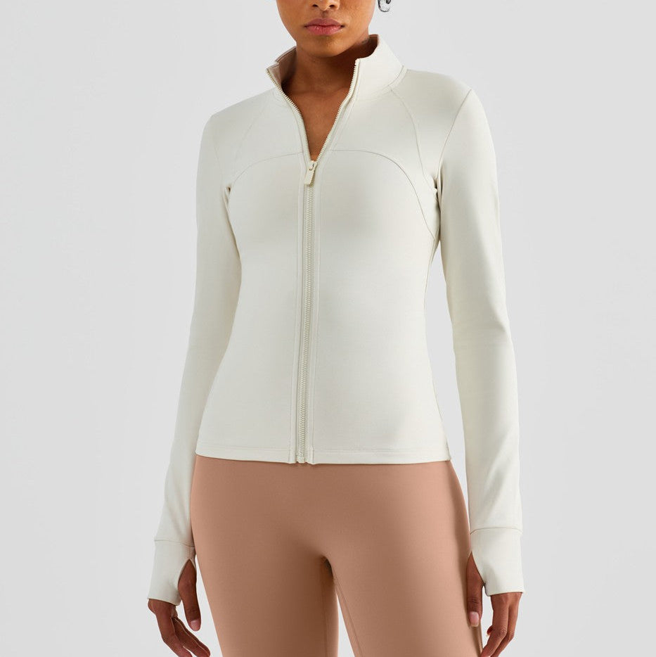 Fitted Zip-Front Fleece Track Jacket