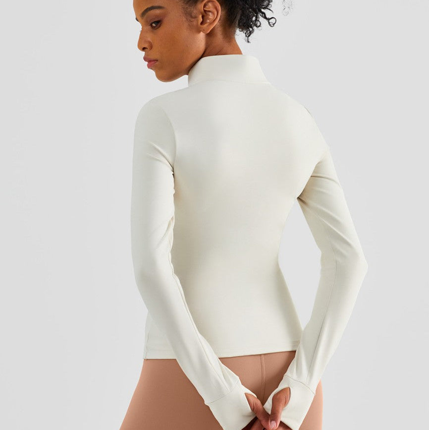 Fitted Zip-Front Fleece Track Jacket