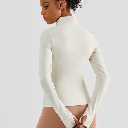 Fitted Zip-Front Fleece Track Jacket