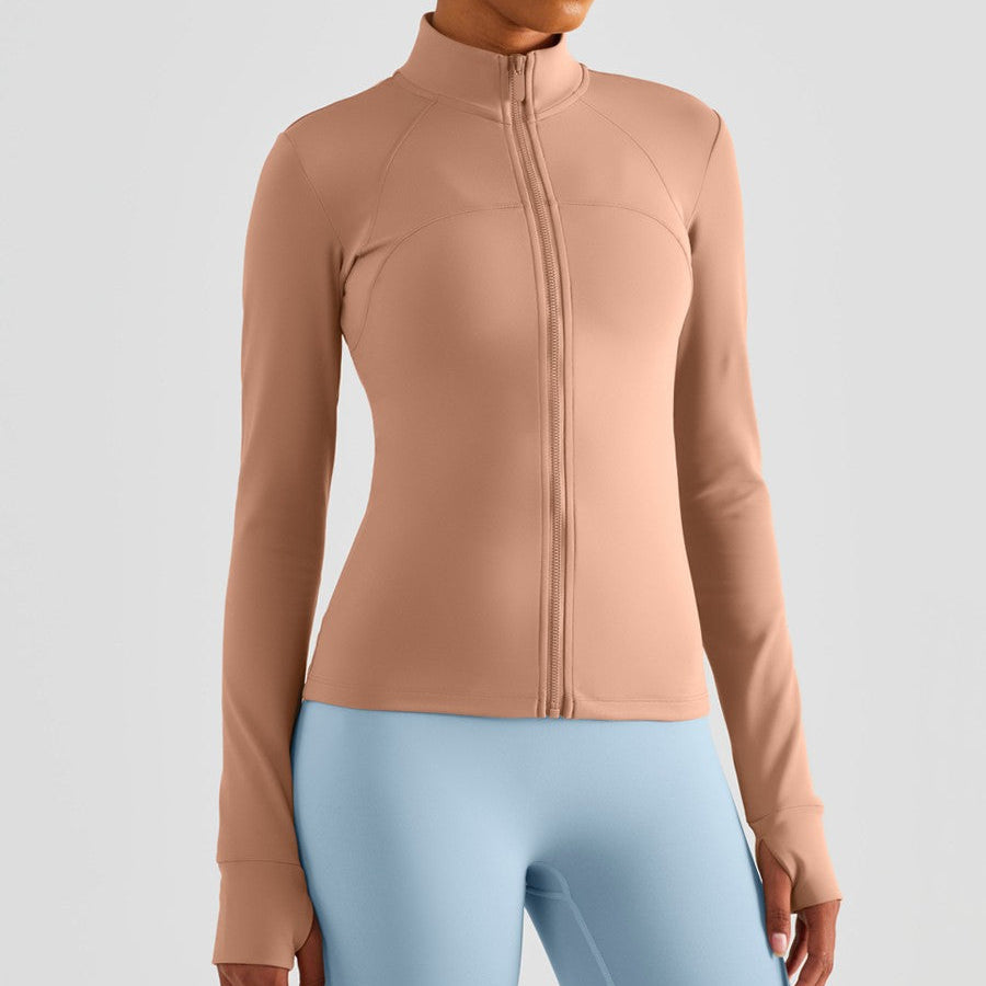 Fitted Zip-Front Fleece Track Jacket