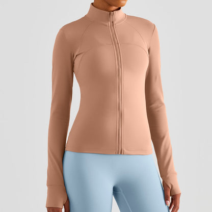 Fitted Zip-Front Fleece Track Jacket