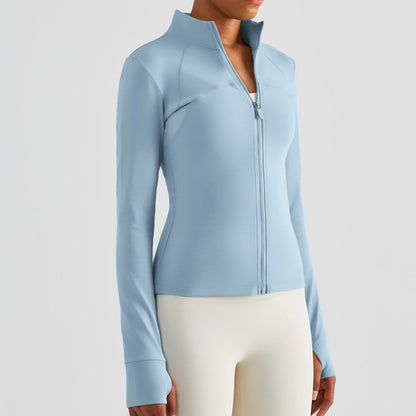 Fitted Zip-Front Fleece Track Jacket