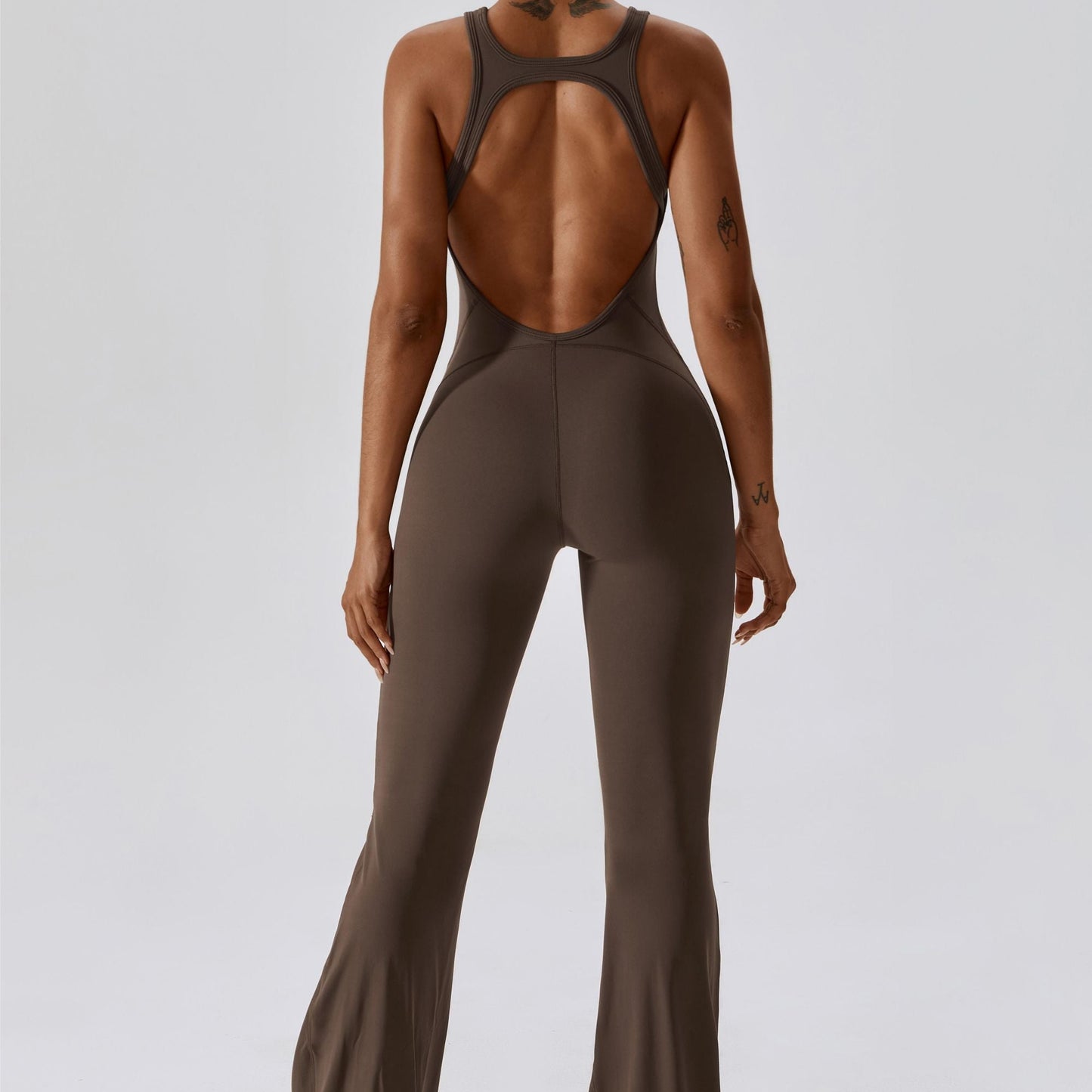 Scoop Neckline Flare Jumpsuit