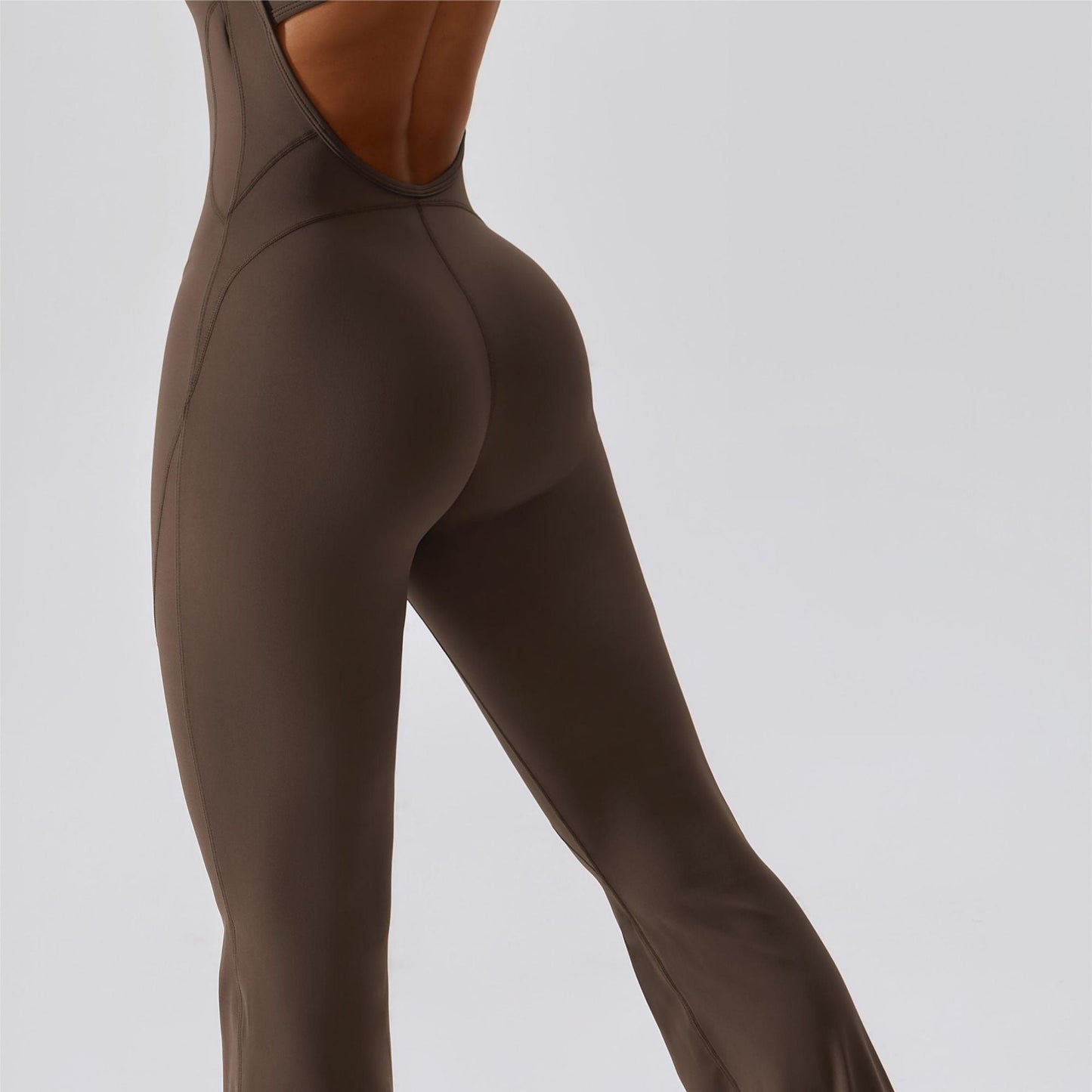 Scoop Neckline Flare Jumpsuit