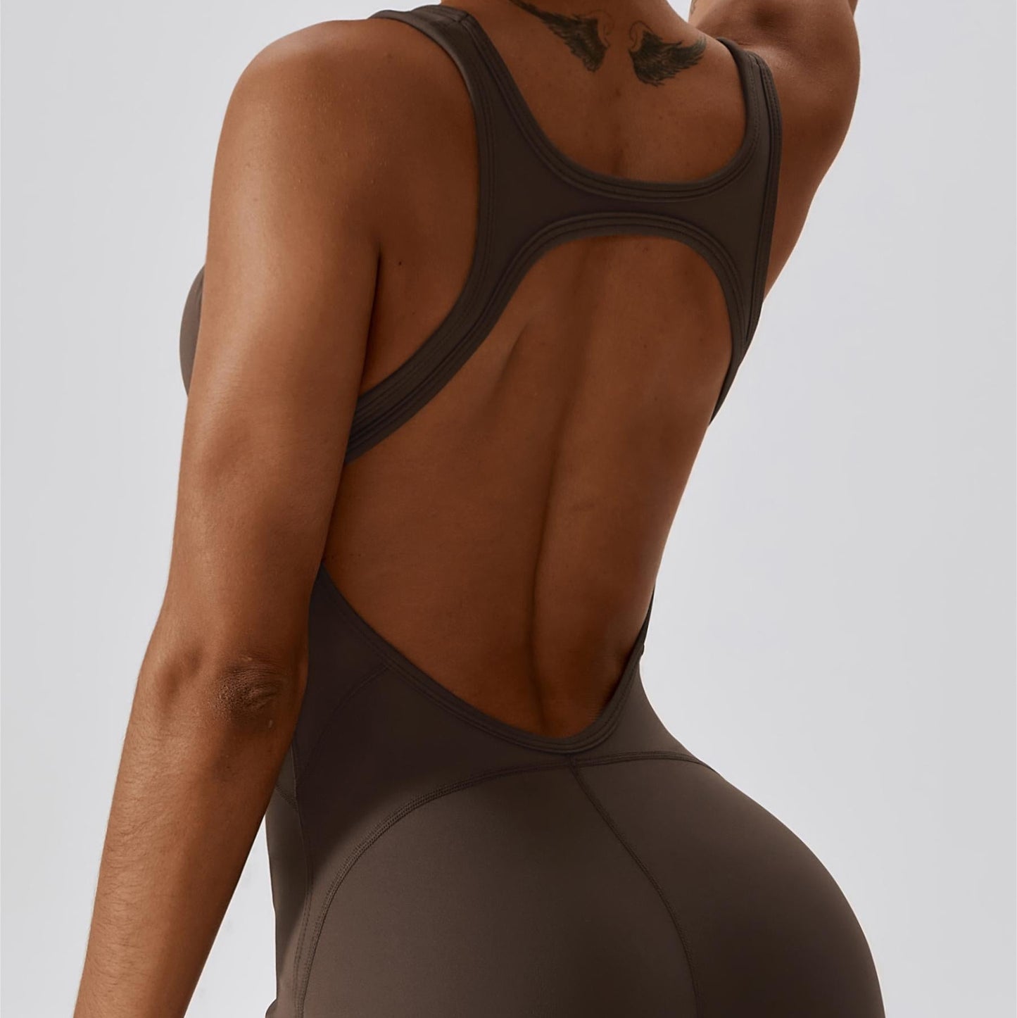 Scoop Neckline Flare Jumpsuit