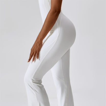 Scoop Neckline Flare Jumpsuit