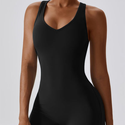 Scoop Neckline Flare Jumpsuit