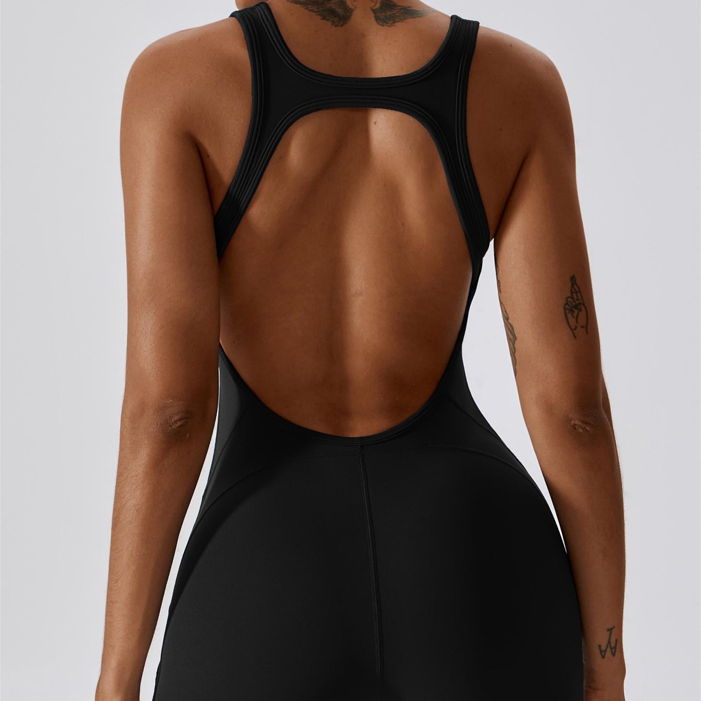 Scoop Neckline Flare Jumpsuit