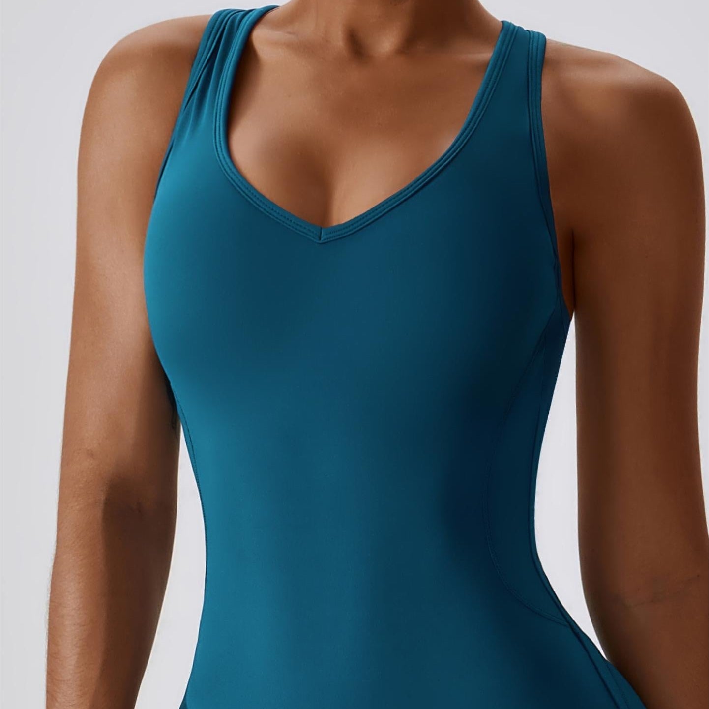 Scoop Neckline Flare Jumpsuit