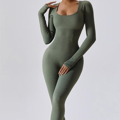 Fitted Seamless Long Sleeve Jumpsuits