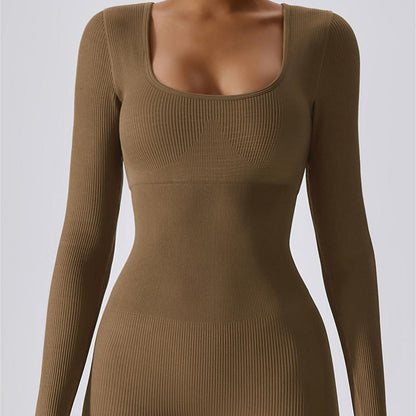 Fitted Seamless Long Sleeve Jumpsuits