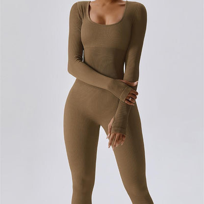 Fitted Seamless Long Sleeve Jumpsuits