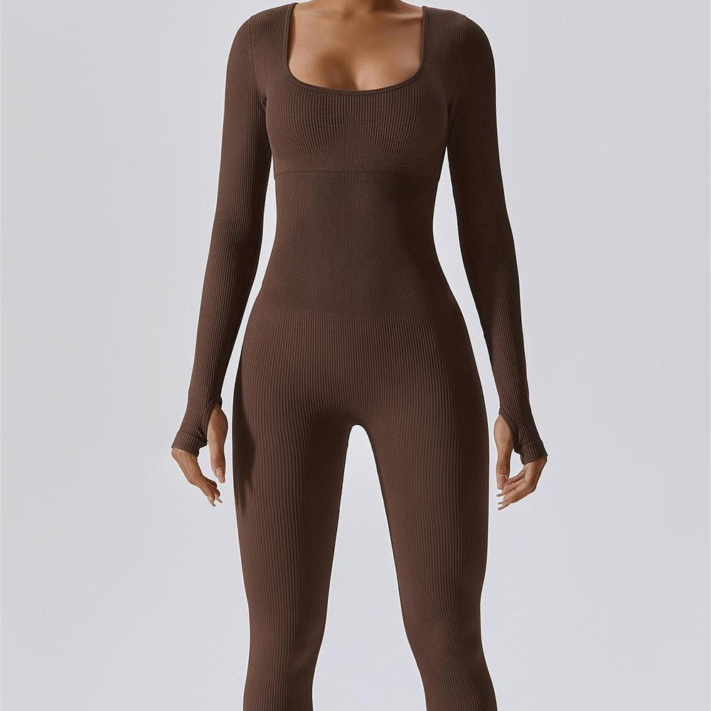 Fitted Seamless Long Sleeve Jumpsuits