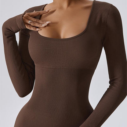 Fitted Seamless Long Sleeve Jumpsuits