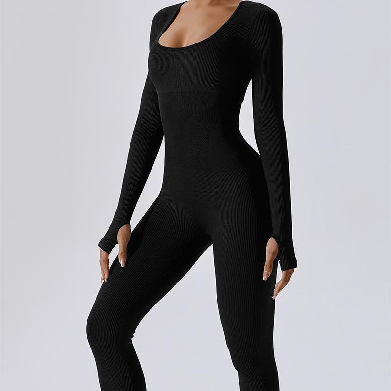Fitted Seamless Long Sleeve Jumpsuits