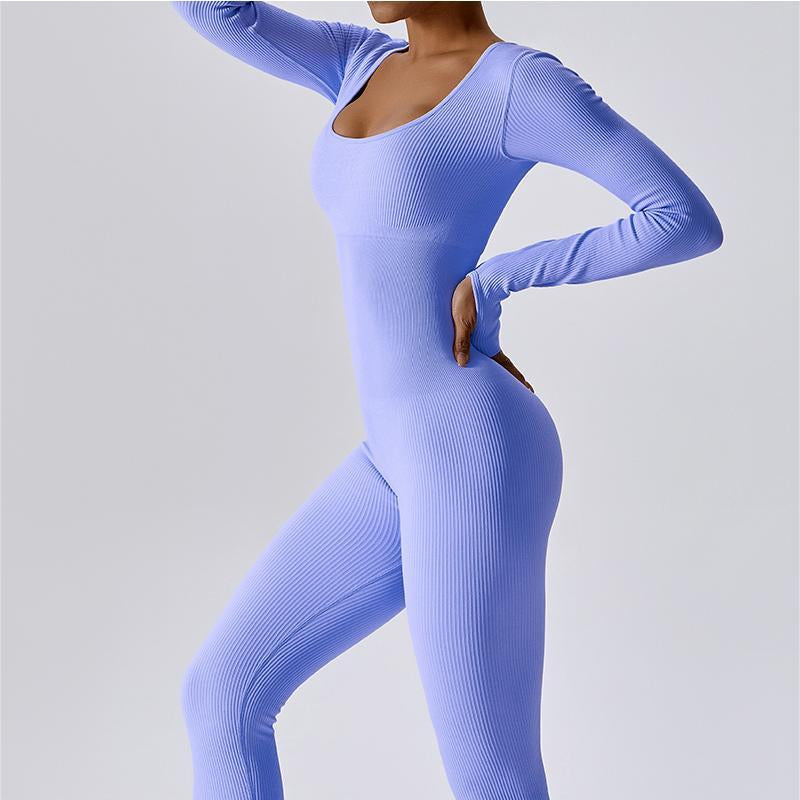 Fitted Seamless Long Sleeve Jumpsuits