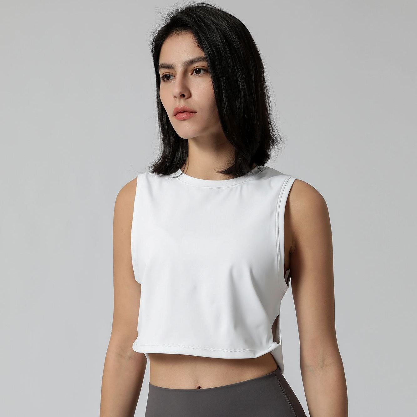 Sleeveless Crop Muscle Tank Top