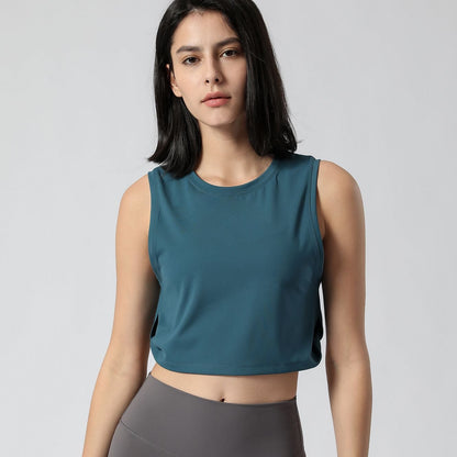 Sleeveless Crop Muscle Tank Top