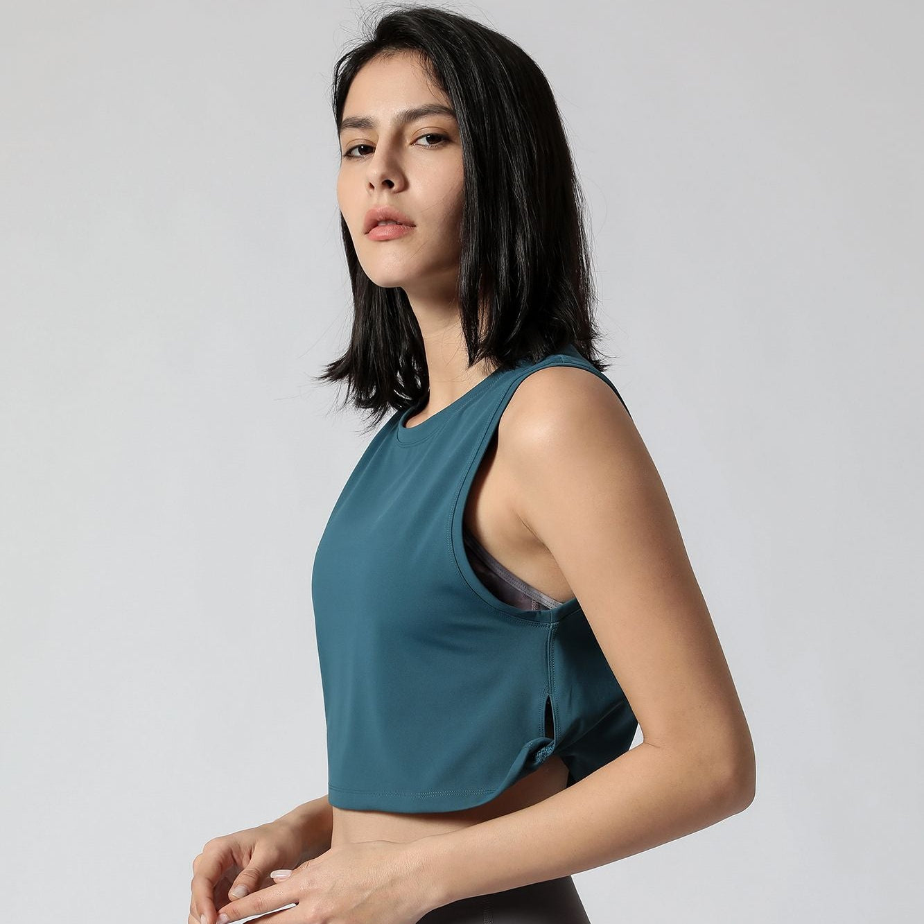 Sleeveless Crop Muscle Tank Top