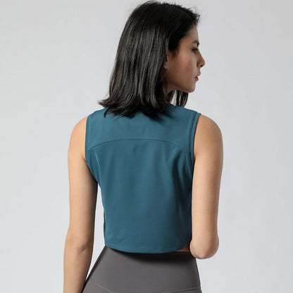 Sleeveless Crop Muscle Tank Top