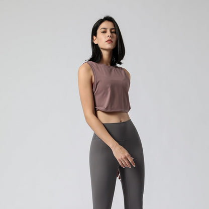 Sleeveless Crop Muscle Tank Top