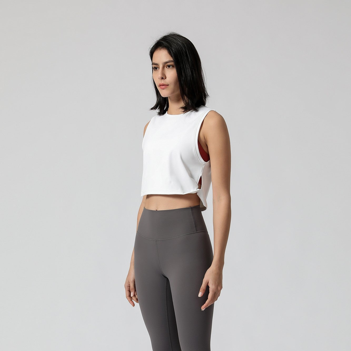 Sleeveless Crop Muscle Tank Top