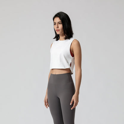 Sleeveless Crop Muscle Tank Top