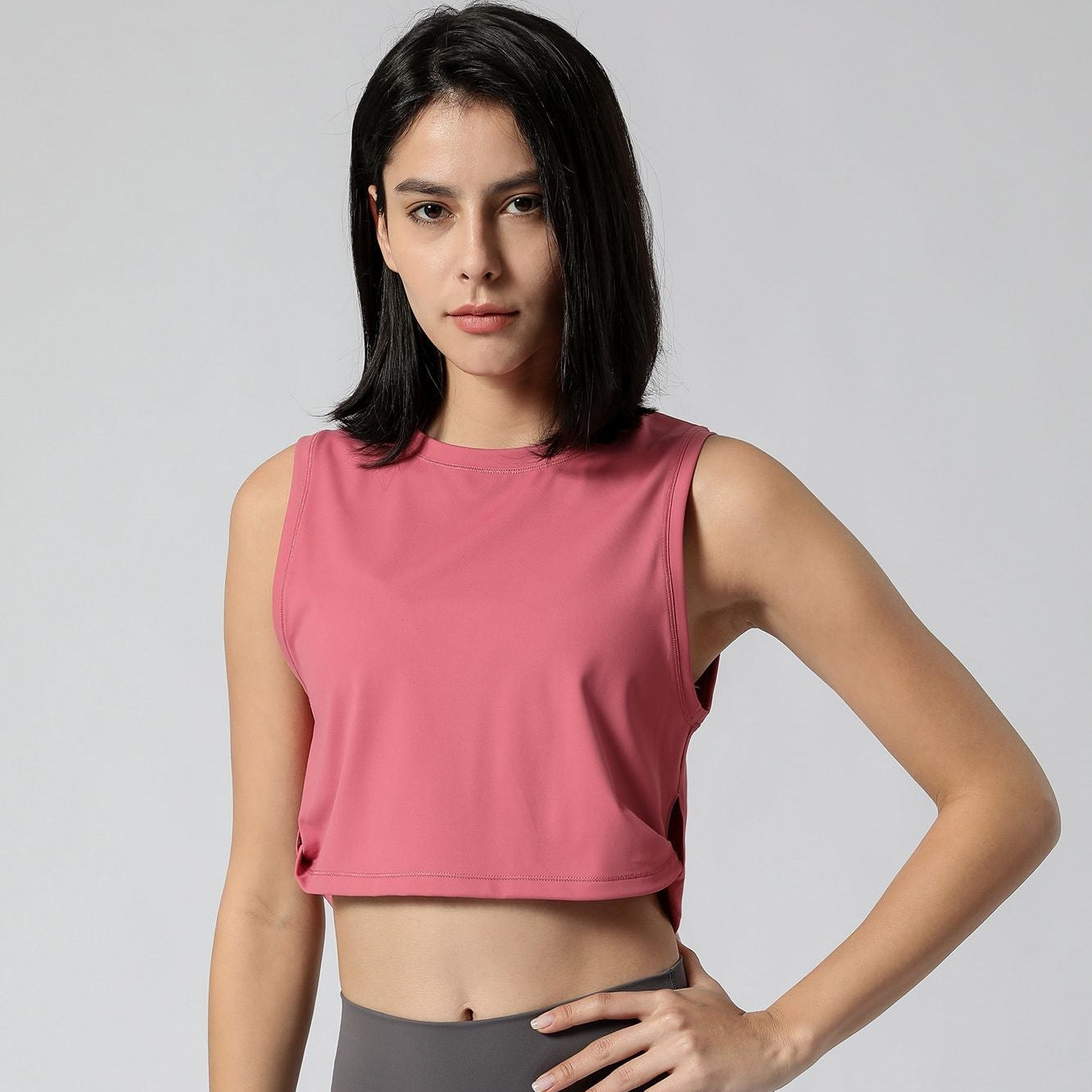 Sleeveless Crop Muscle Tank Top