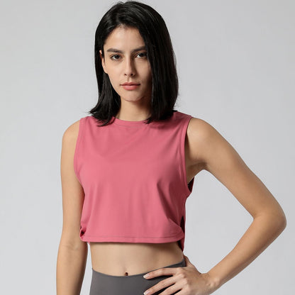 Sleeveless Crop Muscle Tank Top