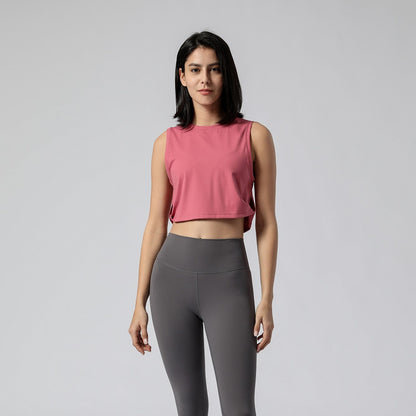 Sleeveless Crop Muscle Tank Top